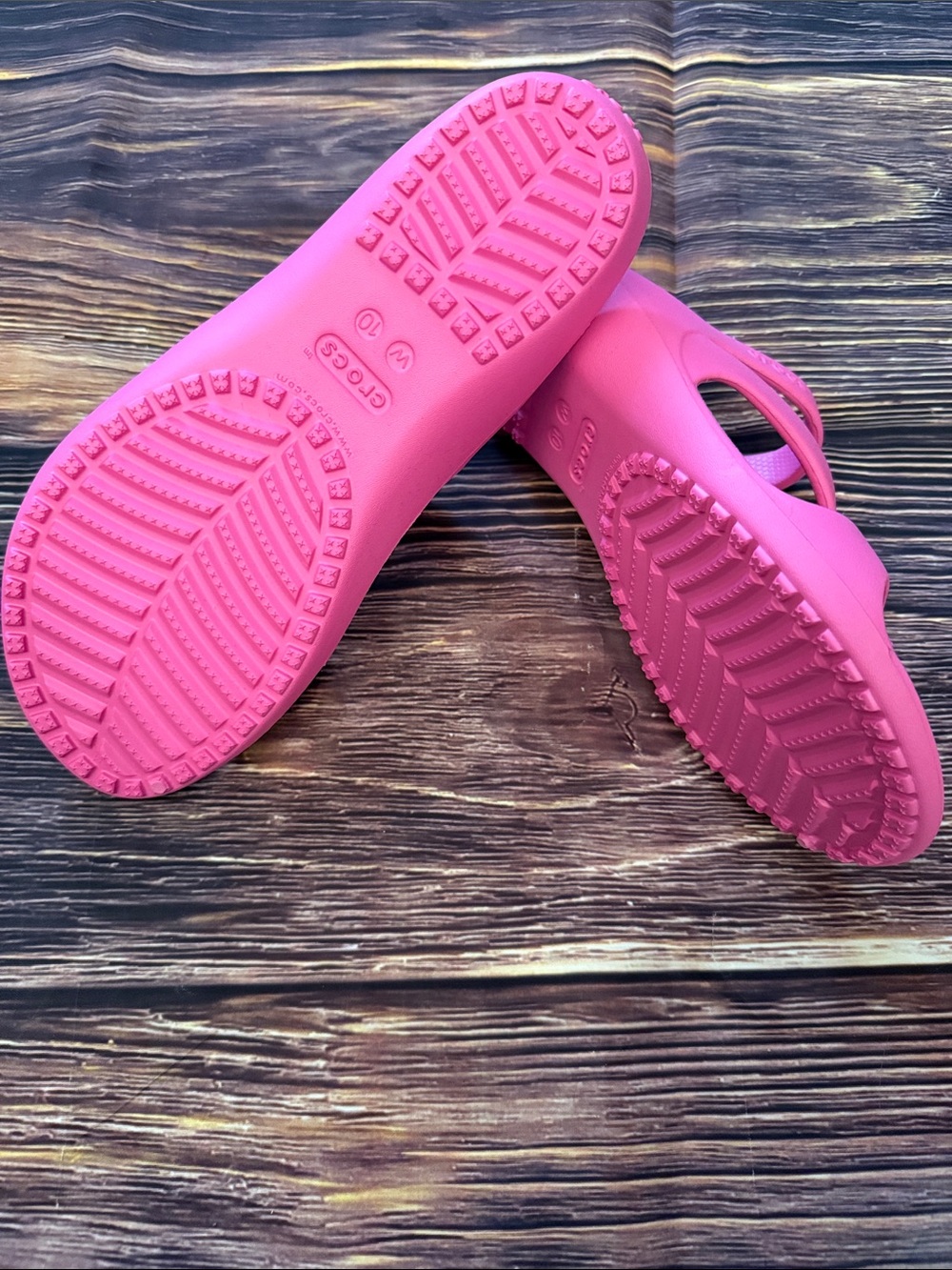Crocs Womens Pink Slip-On Comfort Kadee Sandals - Picture 4 of 4